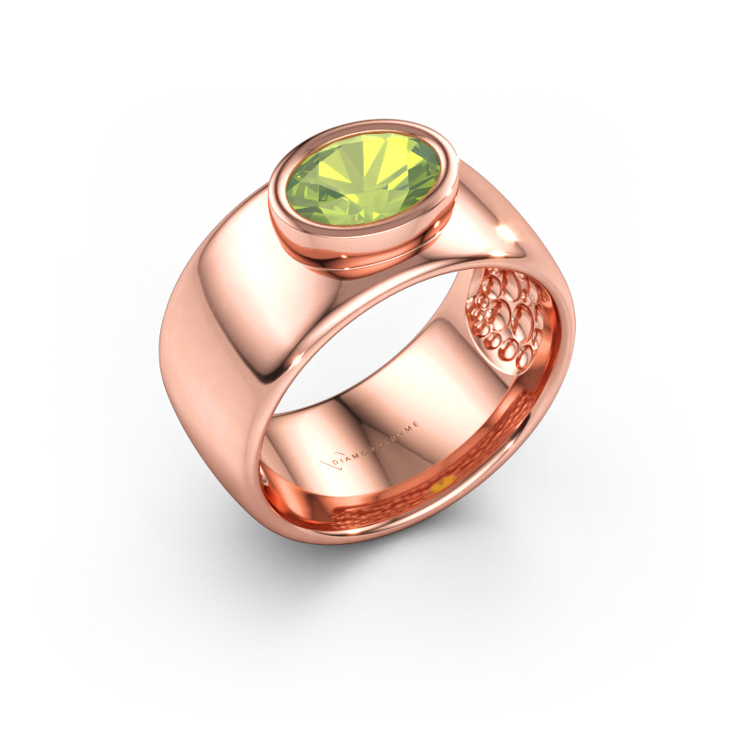 Immagine di Anello Anouschka 585 oro rosa Peridoto 8x6 mm