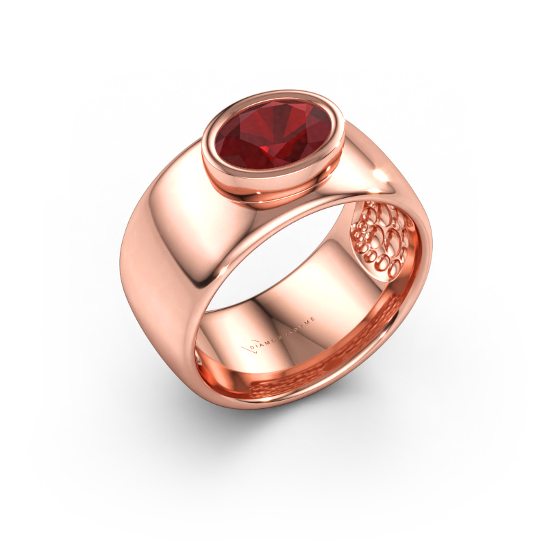Immagine di Anello Anouschka 585 oro rosa Rubino 8x6 mm