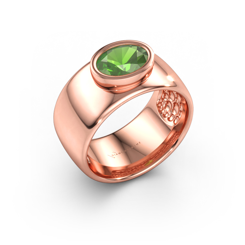 Bild av Ring Anouschka 585 roséguld Grön turmalin 8x6 mm