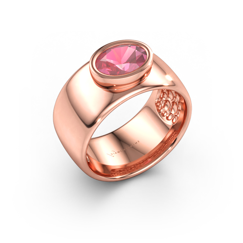 Bild av Ring Anouschka 585 roséguld Rosa turmalin 8x6 mm