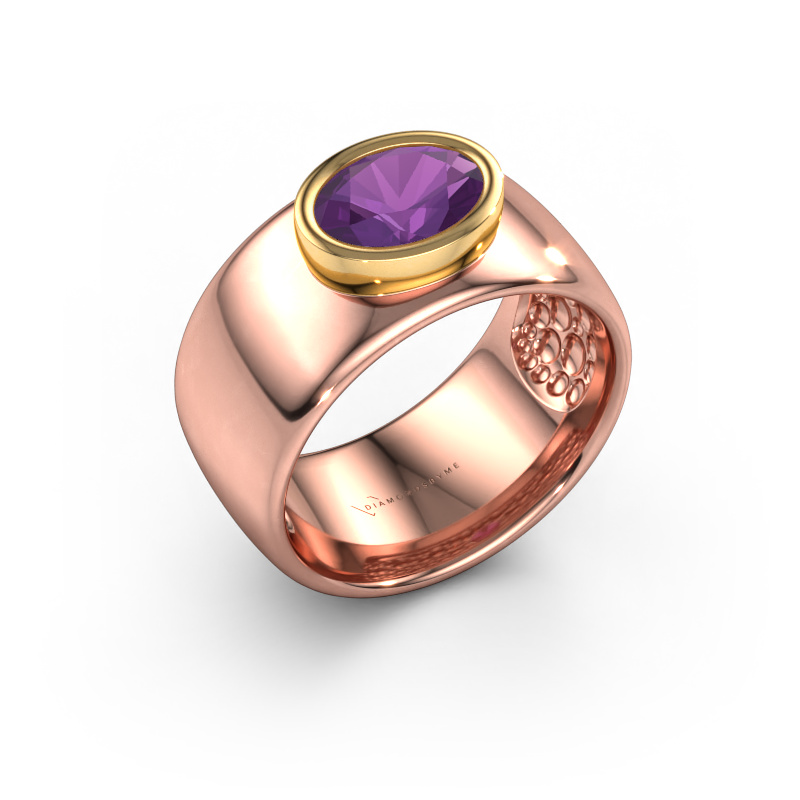 Bild von Ring Anouschka 585 Roségold Amethyst 8x6 mm