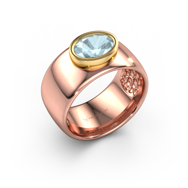 Image of Ring Anouschka 585 rose gold Aquamarine 8x6 mm