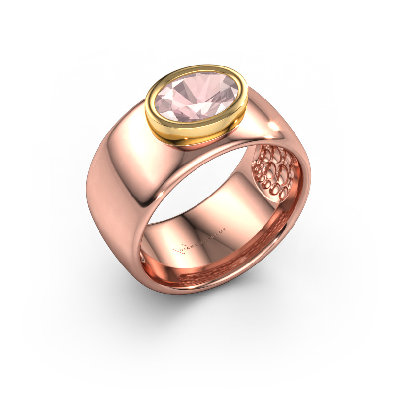 Image de Bague Anouschka 585 or rose Champagne morganite 8x6 mm