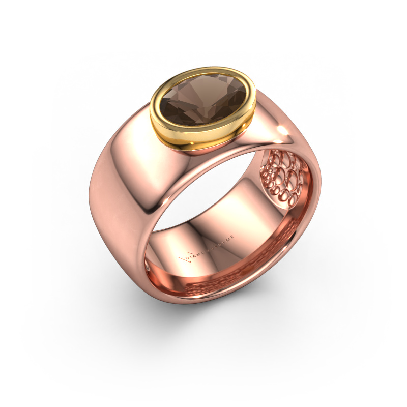 Image of Ring Anouschka 585 rose gold Smokey quartz 8x6 mm