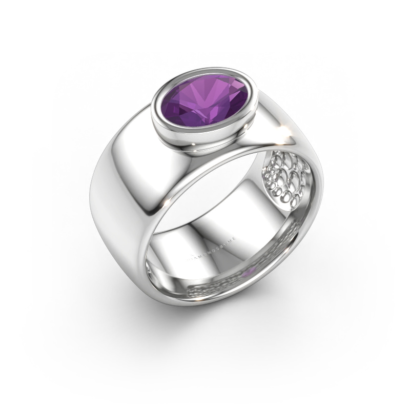Immagine di Anello Anouschka 585 oro bianco Ametista 8x6 mm