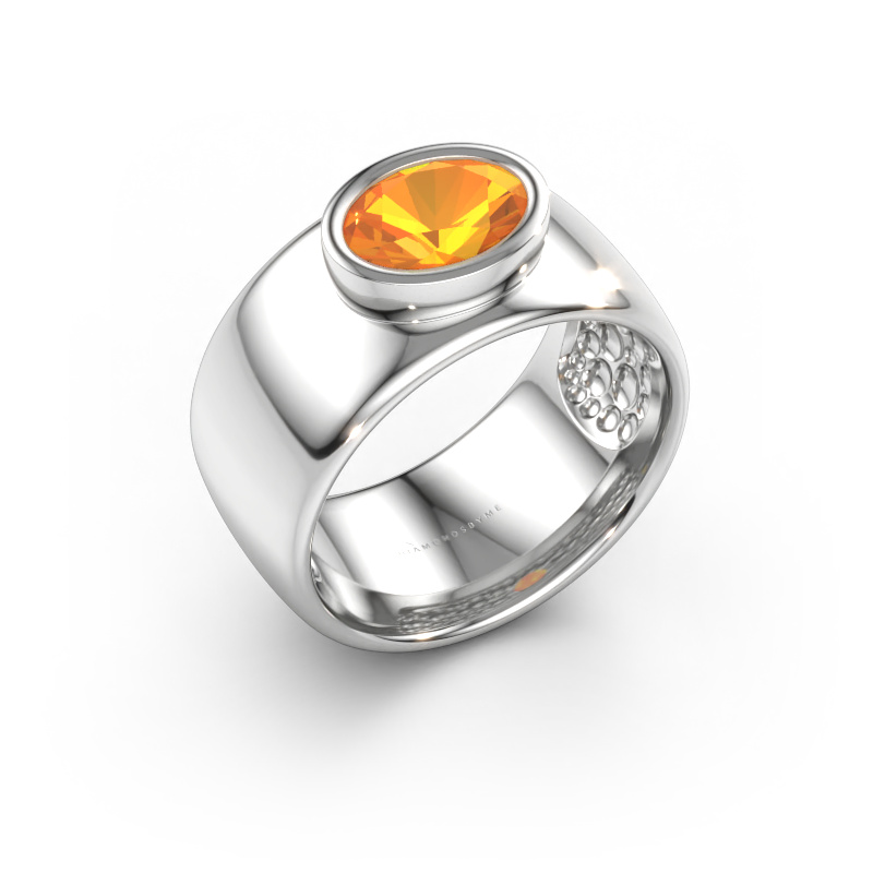 Bild av Ring Anouschka 585 vitt guld Citrin 8x6 mm