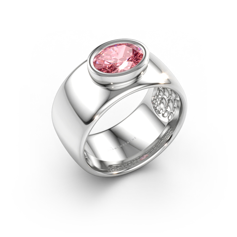 Immagine di Anello Anouschka 585 oro bianco Diamante lab grown rosa 8x6 mm