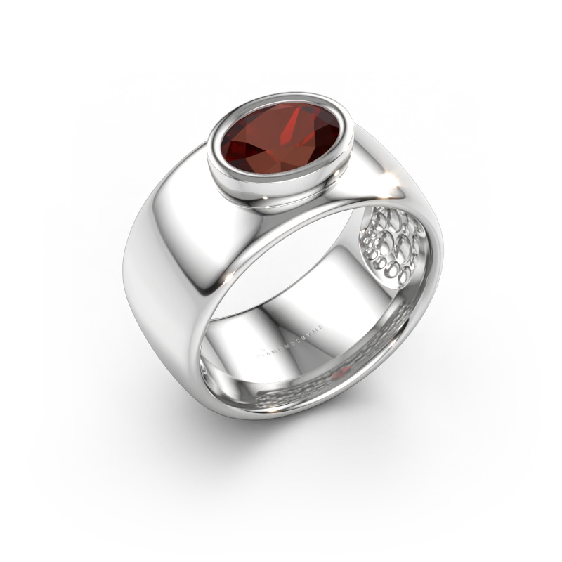 Bild von Ring Anouschka 585 Weißgold Granat 8x6 mm