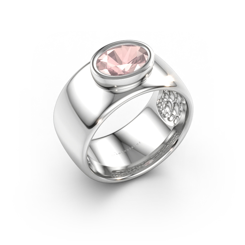 Immagine di Anello Anouschka 585 oro bianco Morganite champagne 8x6 mm