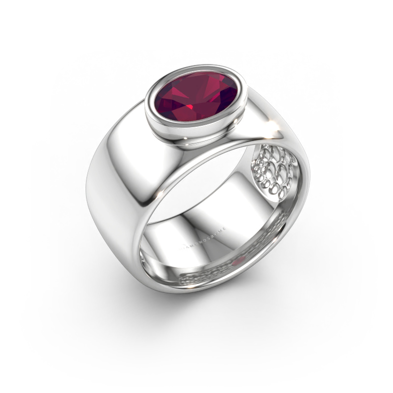 Bild av Ring Anouschka 585 vitt guld Rodolit 8x6 mm