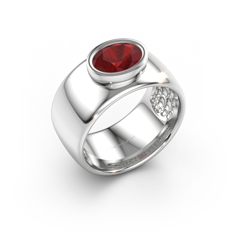 Bild av Ring Anouschka 585 vitt guld Rubin 8x6 mm