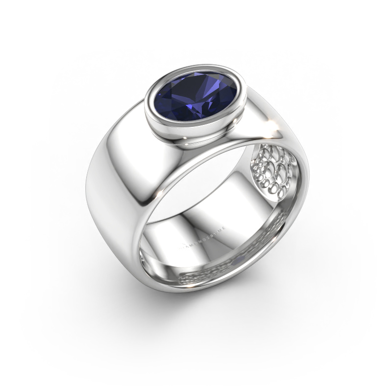 Bild av Ring Anouschka 585 vitt guld Safir 8x6 mm