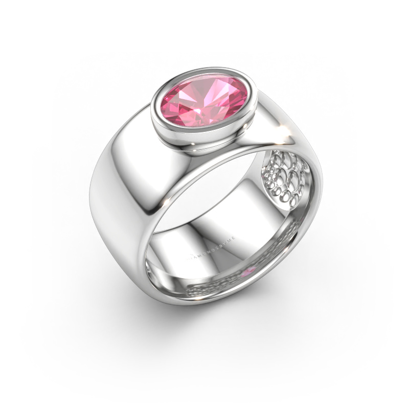 Immagine di Anello Anouschka 585 oro bianco Zaffiro rosa 8x6 mm