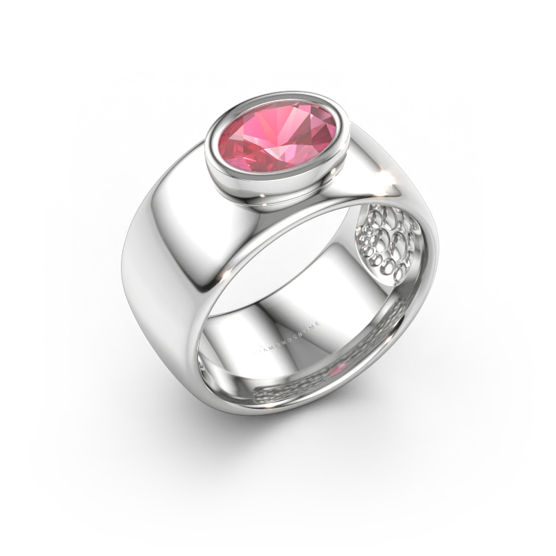 Immagine di Anello Anouschka 585 oro bianco Tormalina rosa 8x6 mm