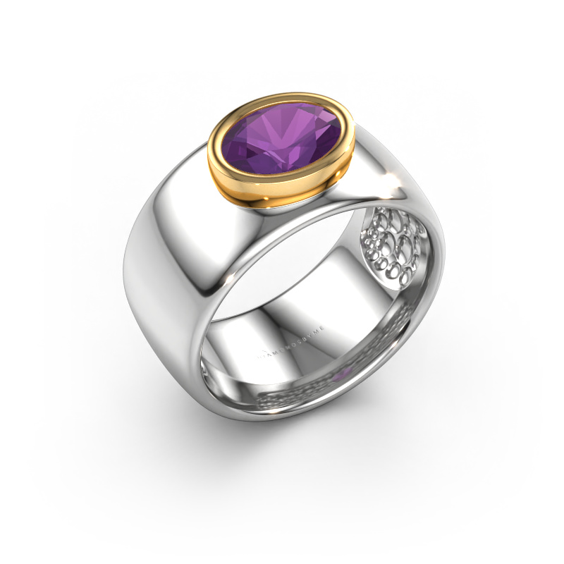 Image of Ring Anouschka 585 white gold Amethyst 8x6 mm