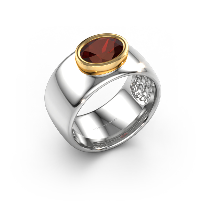 Image of Ring Anouschka 585 white gold Garnet 8x6 mm