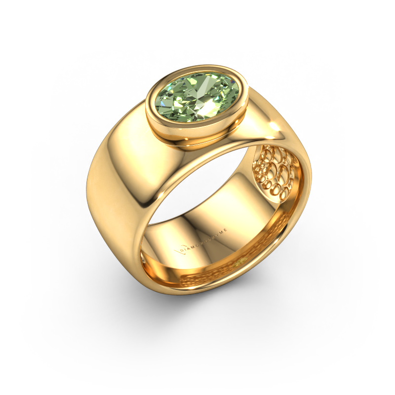 Image of Ring Anouschka 585 gold Green lab grown diamond 8x6 mm