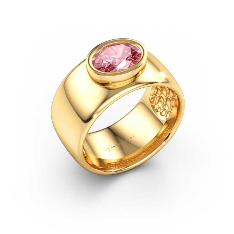 Immagine di Anello Anouschka 585 oro Diamante lab grown rosa 8x6 mm