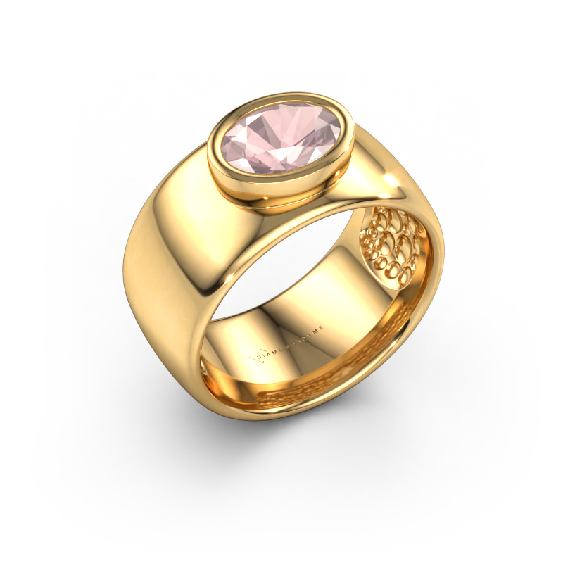 Image de Bague Anouschka 585 or jaune Champagne morganite 8x6 mm
