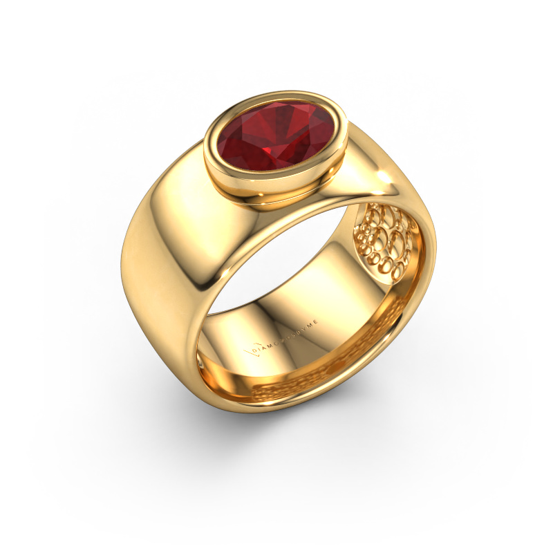 Image de Bague Anouschka 585 or jaune Rubis 8x6 mm