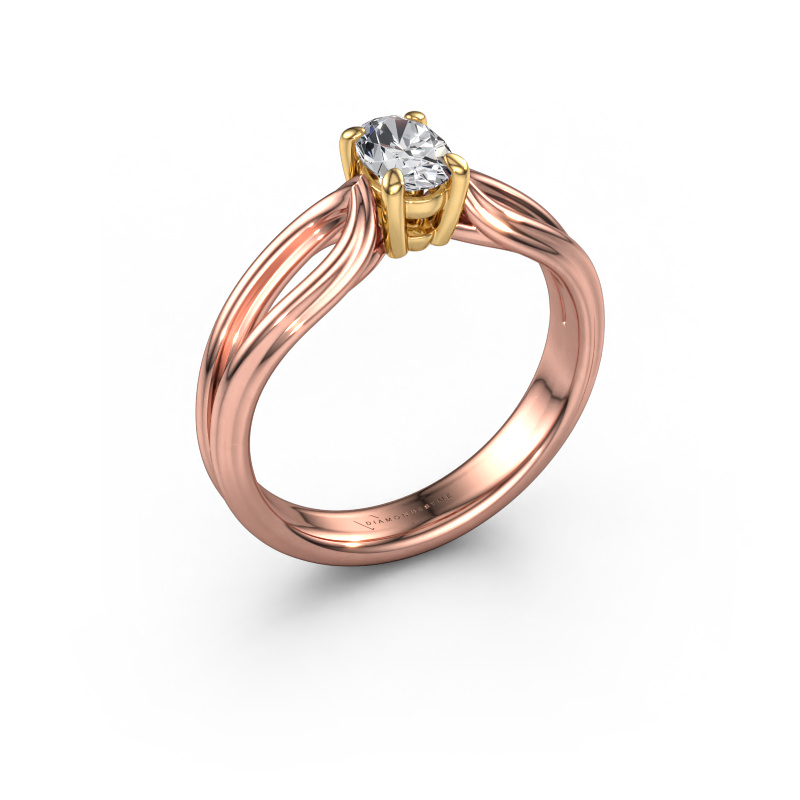 Image de Bague de fiançailles Antonia ovl 1 585 or rose Diamant synthétique 0.40 crt