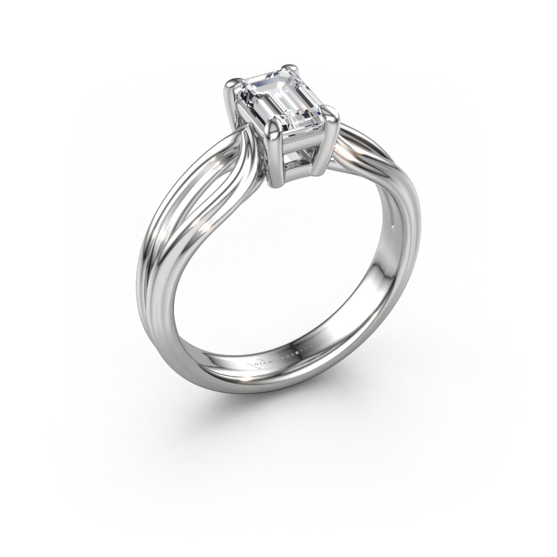 Image de Bague de fiançailles Antonia eme 1 950 platine Diamant synthétique 0.90 crt