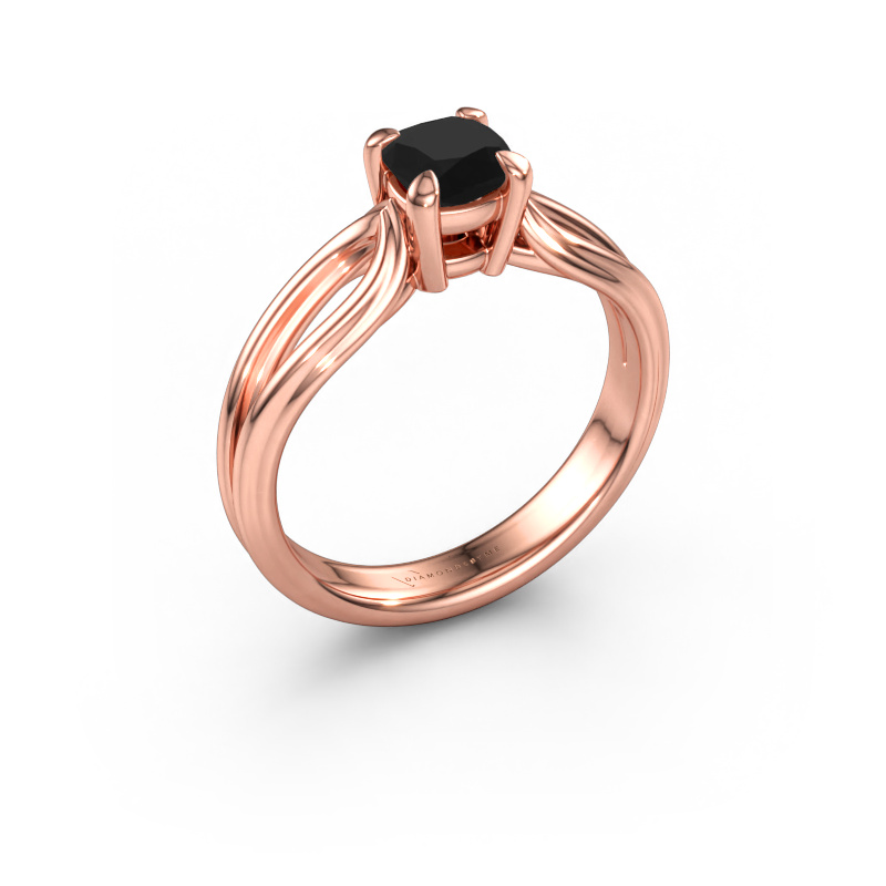 Immagine di Anello di fidanzamento Antonia cus 1 585 oro rosa Diamante nero 0.70 crt
