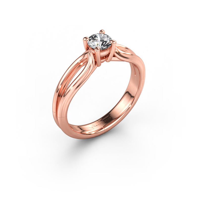 Immagine di Anello di fidanzamento Antonia  rnd 1 585 oro rosa Diamante 0.40 crt
