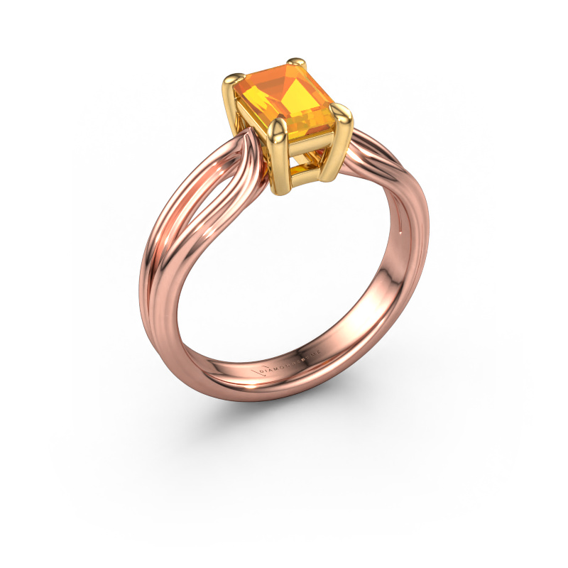 Bild von Verlobungsring Antonia eme 1 585 Roségold Citrin 7x5 mm