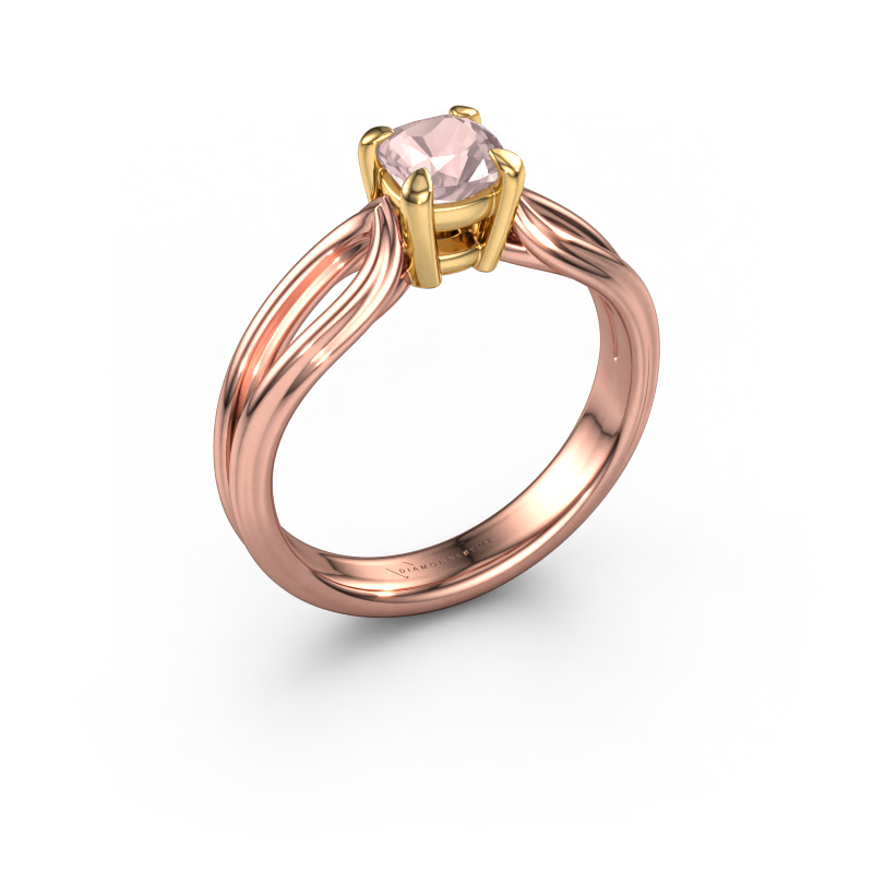 Bild von Verlobungsring Antonia cus 1 585 Roségold Morganit Champagner 5 mm