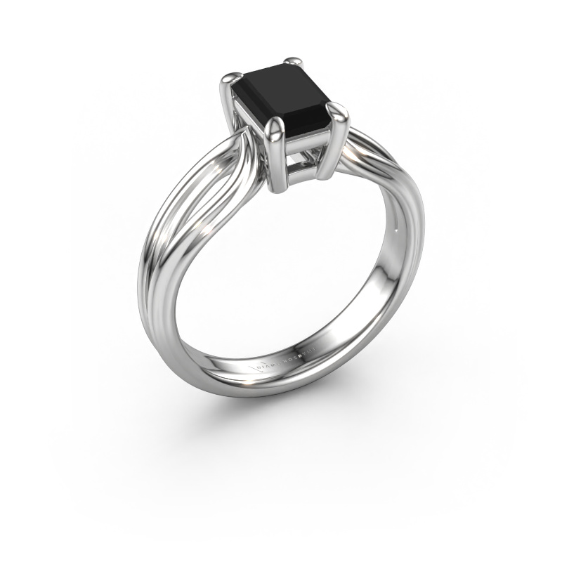 Image of Engagement ring Antonia eme 1 950 platinum Black diamond 1.380 crt