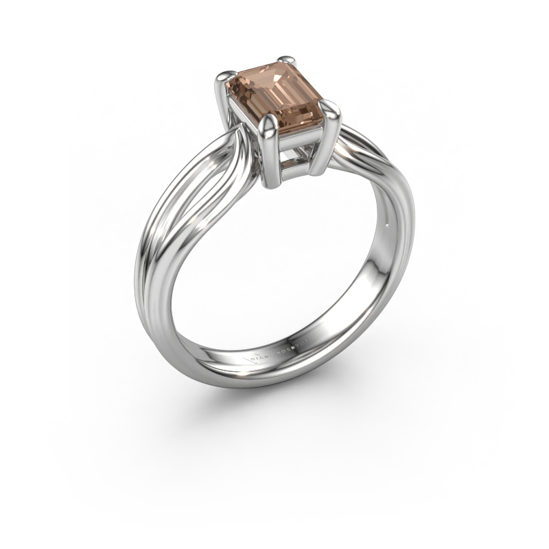 Image of Engagement ring Antonia eme 1 950 platinum Brown diamond 1.15 crt