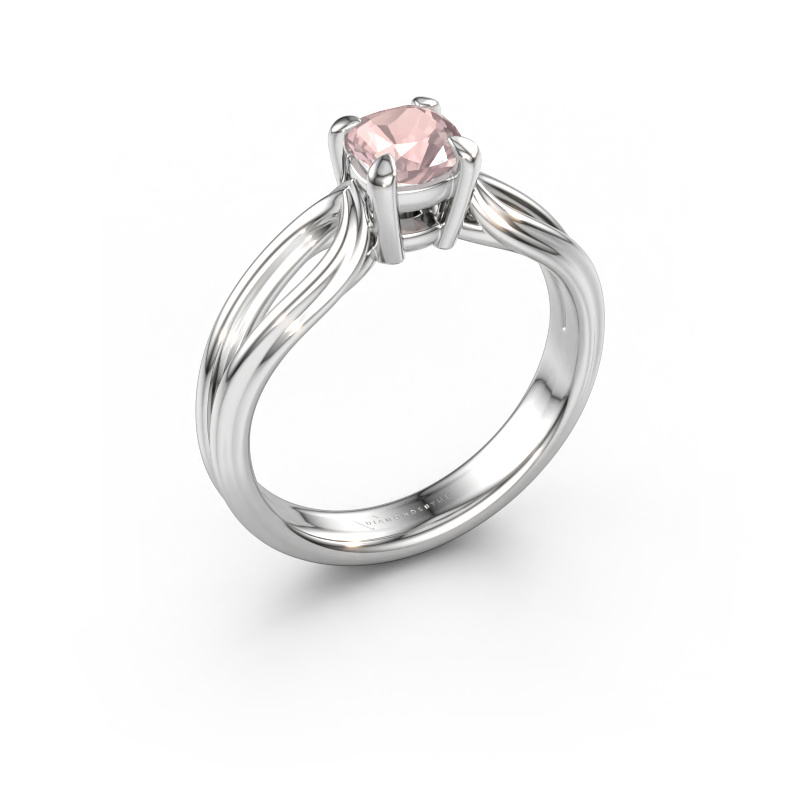 Immagine di Anello di fidanzamento Antonia cus 1 950 platino Morganite champagne 5 mm