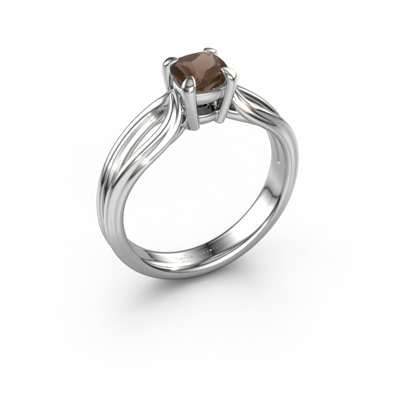 Image of Engagement ring Antonia cus 1 950 platinum Smokey quartz 5 mm