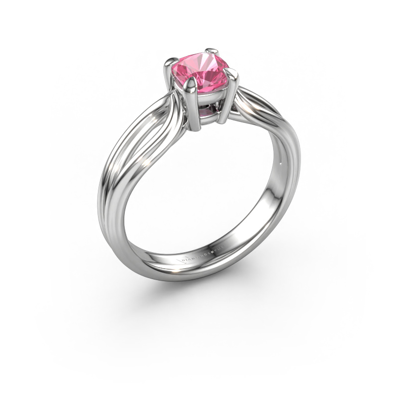 Bild von Verlobungsring Antonia cus 1 950 Platin Pink Saphir 5 mm