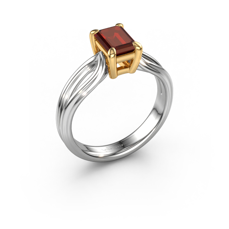 Bild von Verlobungsring Antonia eme 1 585 Weißgold Granat 7x5 mm