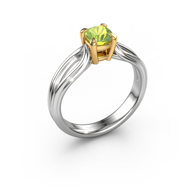 Image of Engagement ring Antonia cus 1 585 white gold Peridot 5 mm