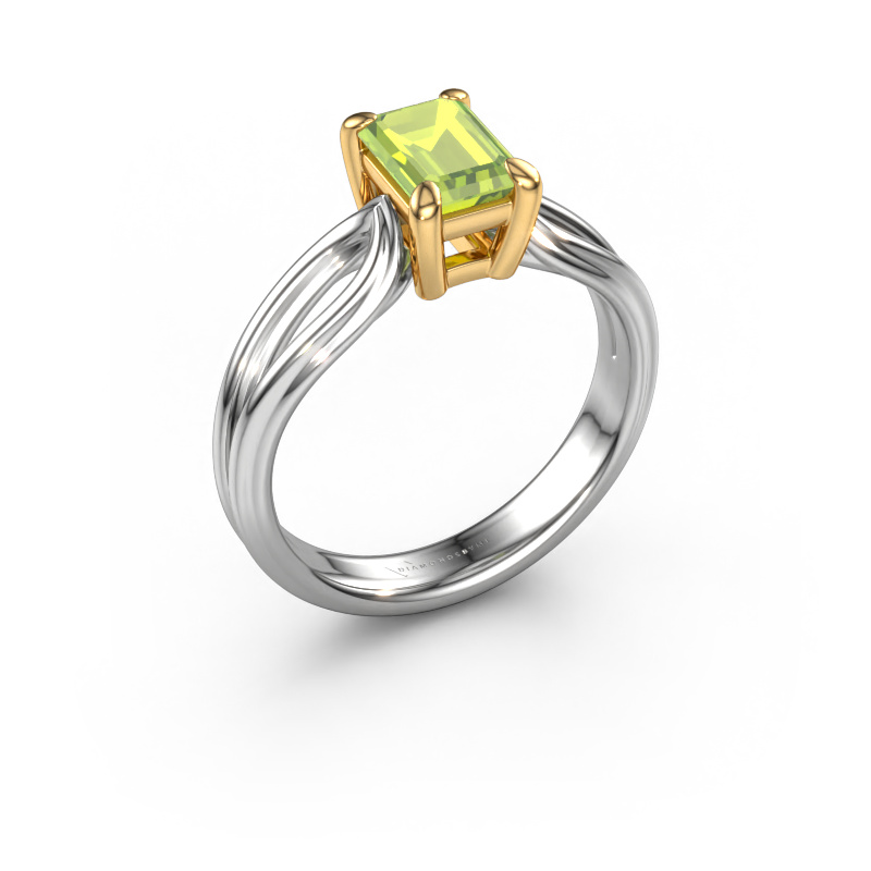 Image of Engagement ring Antonia eme 1 585 white gold Peridot 7x5 mm