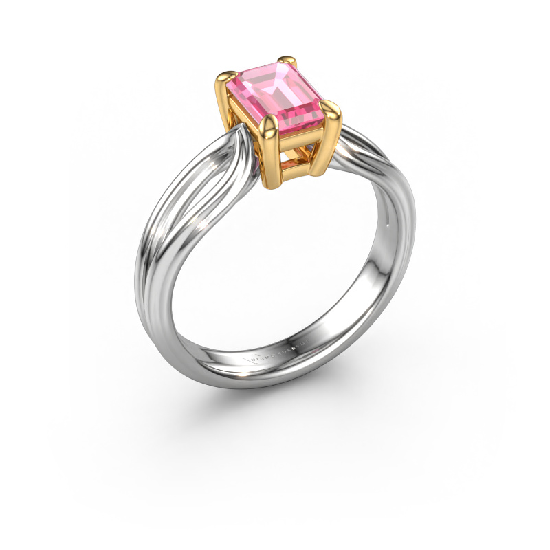 Bild von Verlobungsring Antonia eme 1 585 Weißgold Pink Saphir 7x5 mm