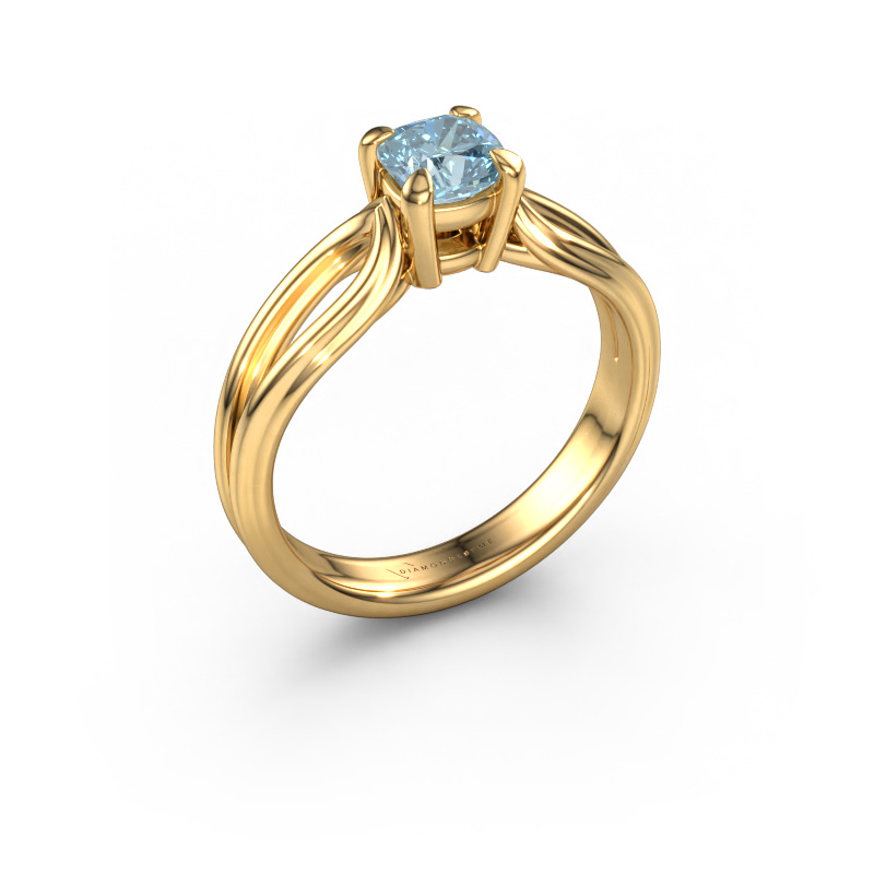 Image of Engagement ring Antonia cus 1 585 gold Blue lab grown diamond 5 mm