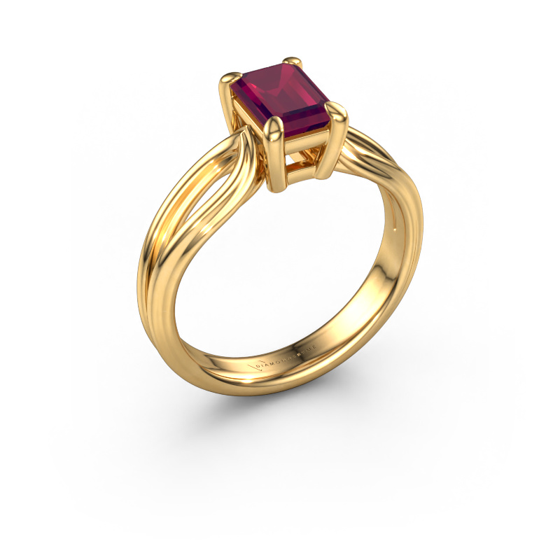 Image of Engagement ring Antonia eme 1 585 gold Rhodolite 7x5 mm