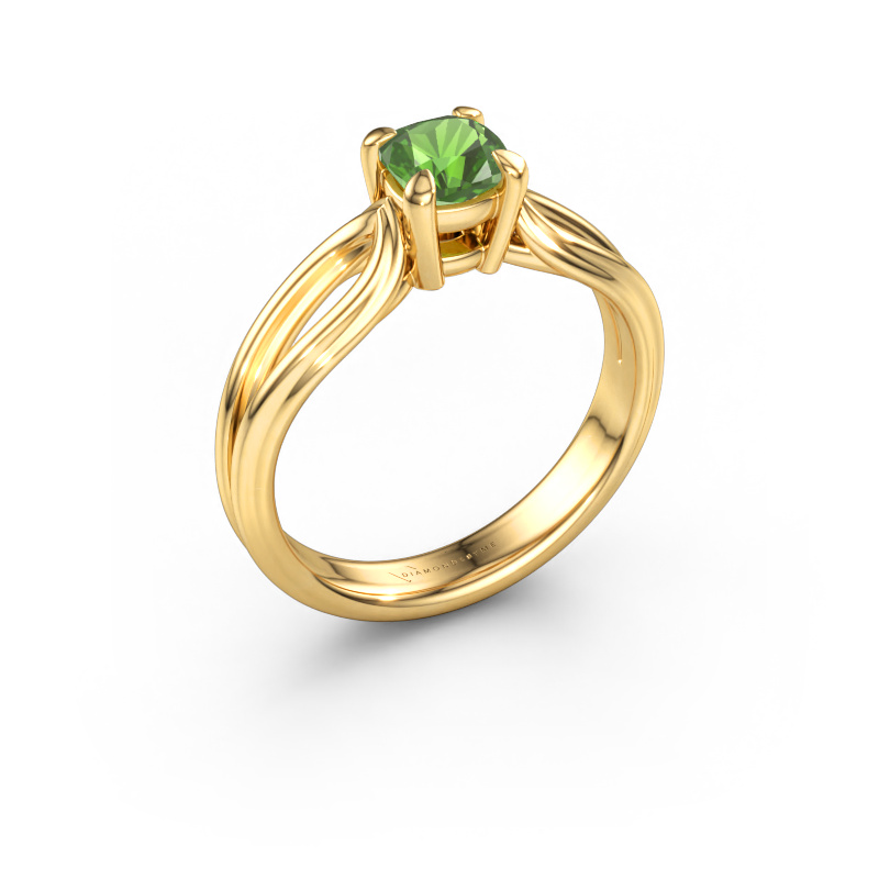 Bild von Verlobungsring Antonia cus 1 585 Gold Turmalin grün 5 mm