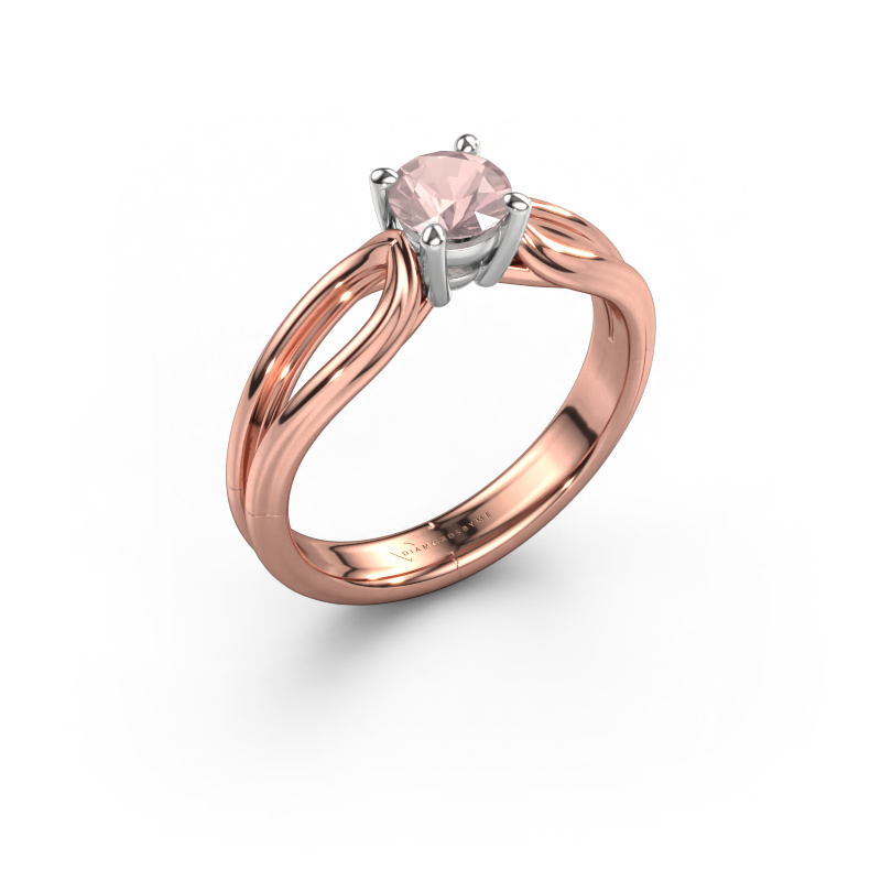 Bild von Verlobungsring Antonia  rnd 1 585 Roségold Morganit Champagner 5 mm