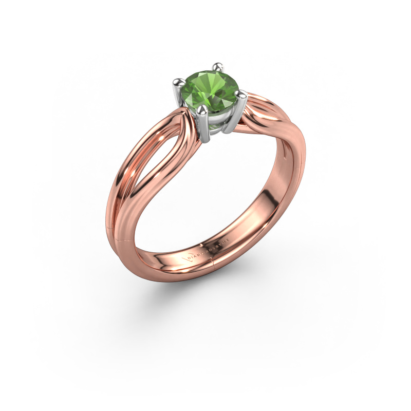 Image of Engagement ring Antonia  rnd 1 585 rose gold Tourmaline green 5 mm