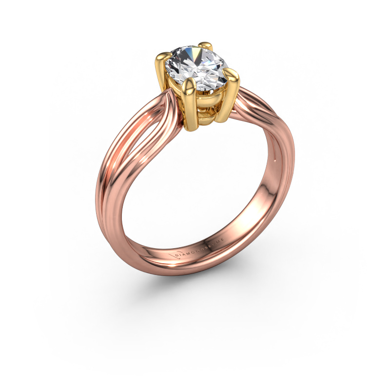 Afbeelding van Verlovingsring Antonia ovl 1 585 rosé goud Lab-grown diamant 0.80 crt