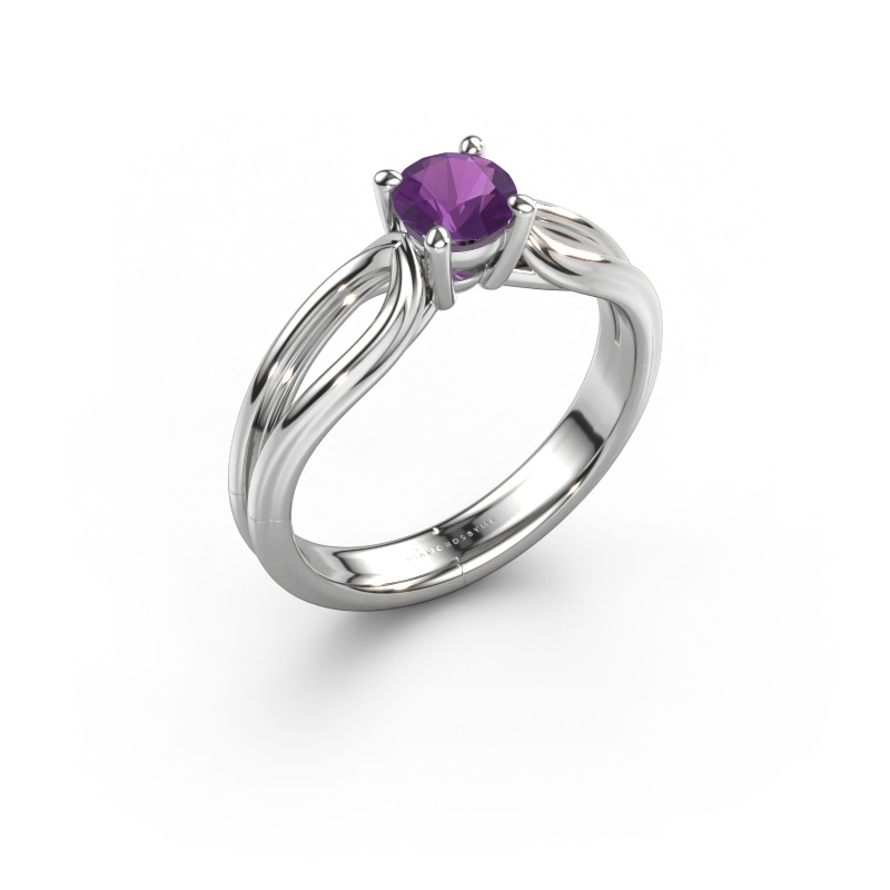 Image of Engagement ring Antonia  rnd 1 585 white gold Amethyst 5 mm
