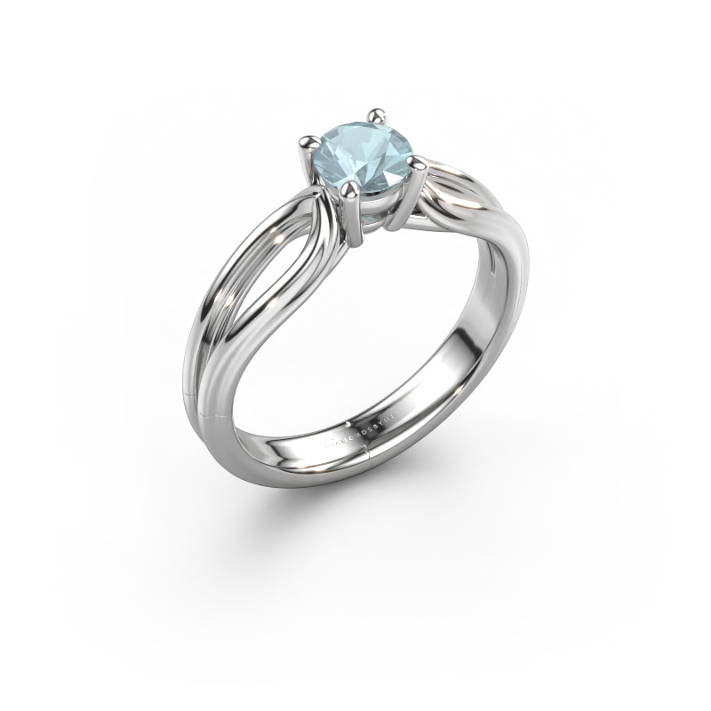 Image of Engagement ring Antonia  rnd 1 585 white gold Aquamarine 5 mm