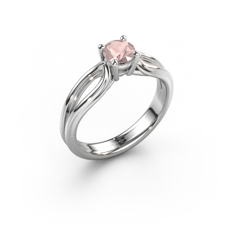 Image de Bague de fiançailles Antonia  rnd 1 950 platine Champagne morganite 5 mm