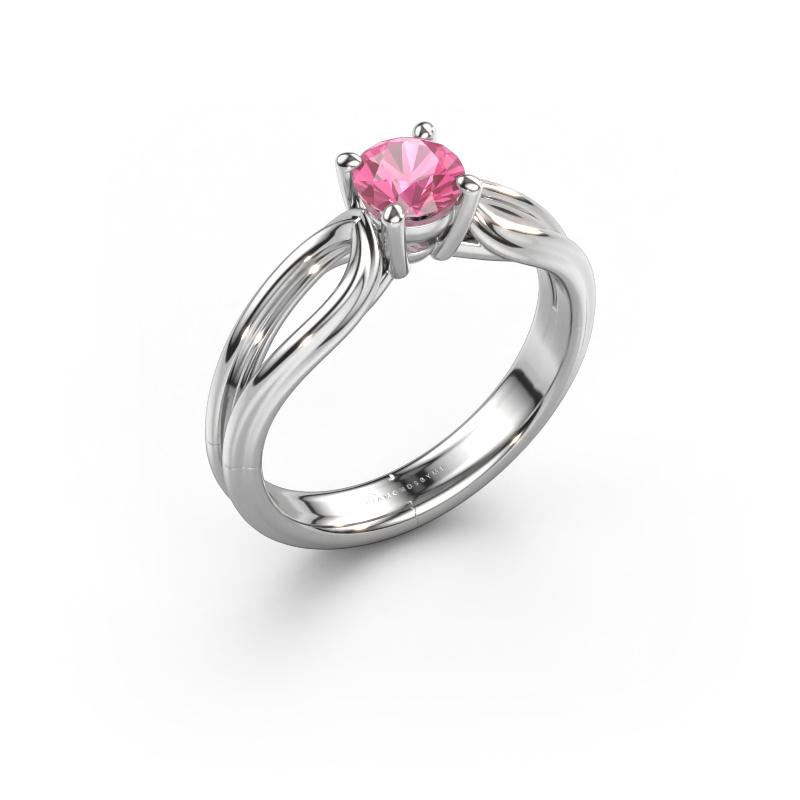 Bild von Verlobungsring Antonia  rnd 1 585 Weißgold Pink Saphir 5 mm