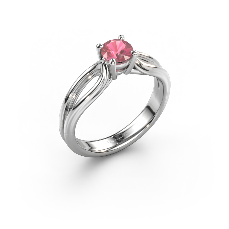 Image of Engagement ring Antonia  rnd 1 585 white gold Tourmaline pink 5 mm